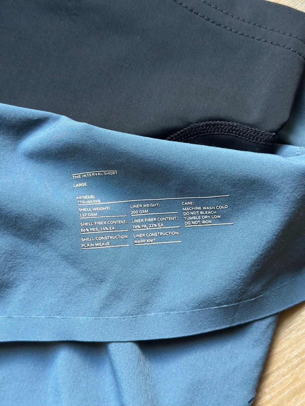 Ten Thousand Interval Men's Athletic Shorts in Slate Blue with Black Waistband - Picture 4 of 9